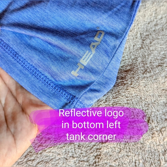 Size Med Head BNWT, racer back, heather light blue tank top - Picture 6 of 11